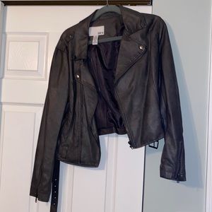 Worn once!!! Gray non leather jacket